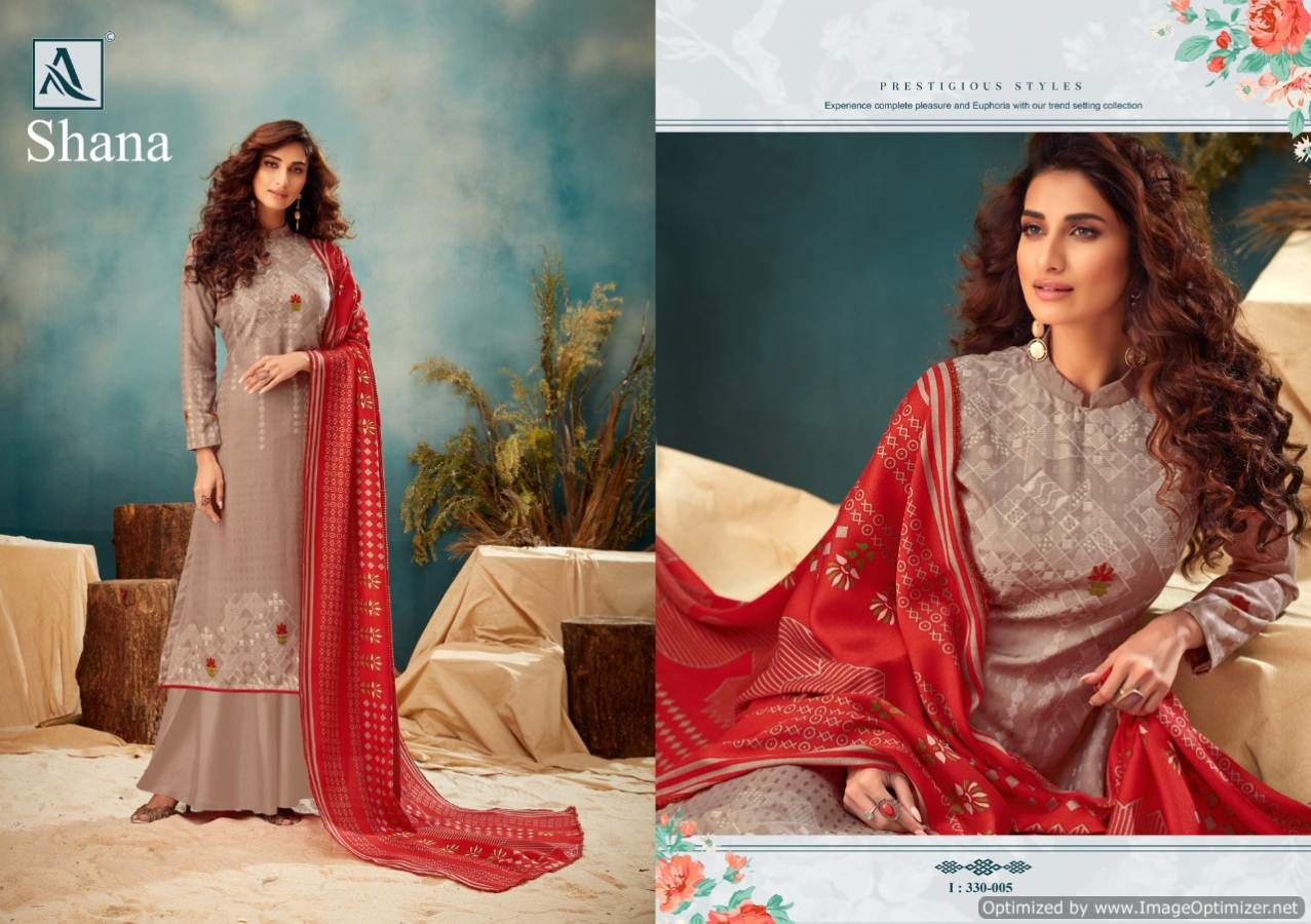 Alok By Shana Pure Pashmina Designer Dress Material Catalogue