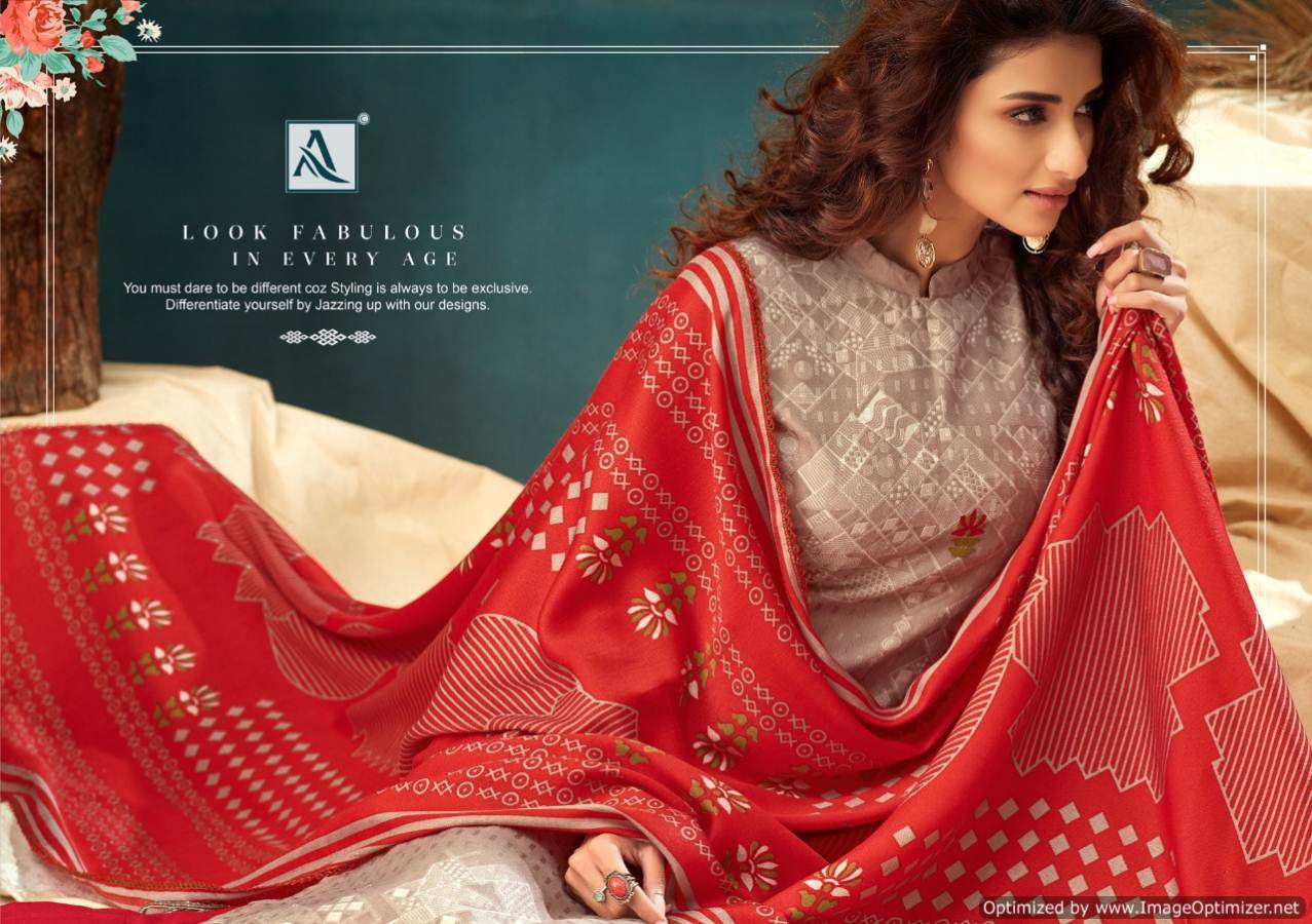 Alok By Shana Pure Pashmina Designer Dress Material Catalogue