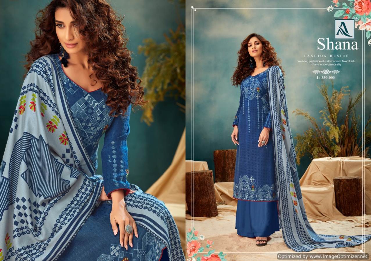 Alok By Shana Pure Pashmina Designer Dress Material Catalogue