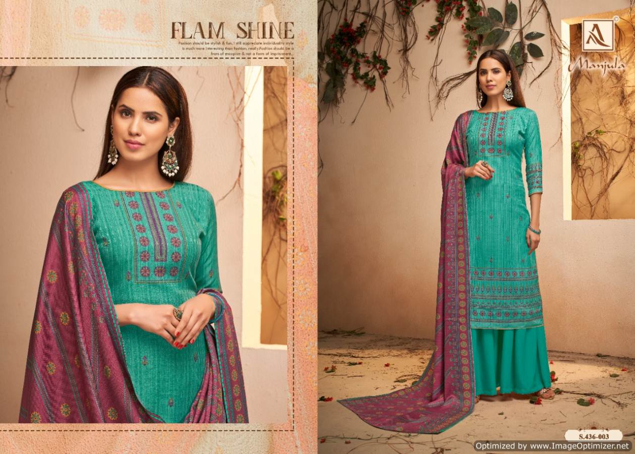 Alok Present Manjula Pure Pashmina Designer Dress Material Collection.
