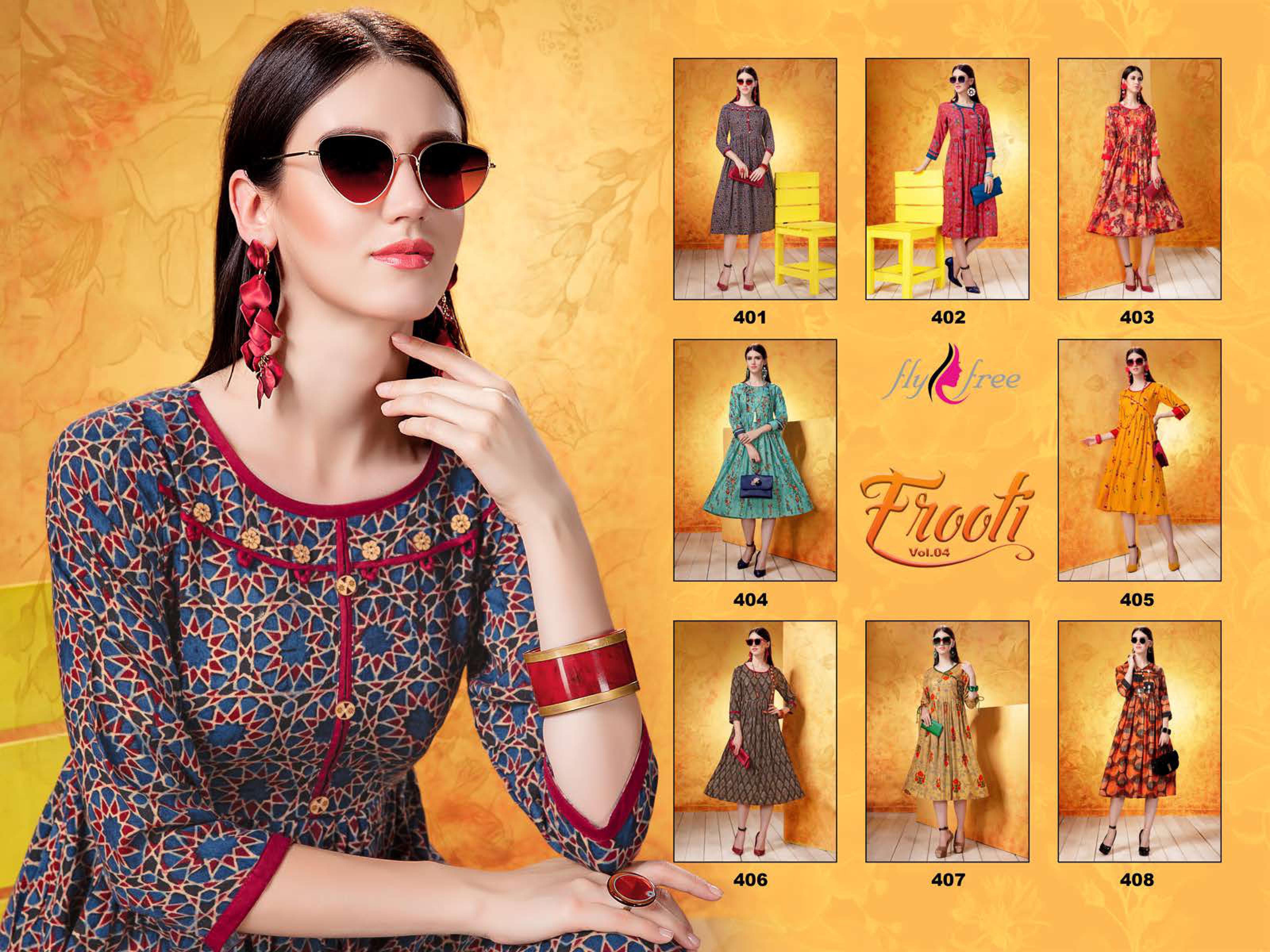 Fly Free Present Frooti Vol 4 Casual Wear Printed Kurti Collection