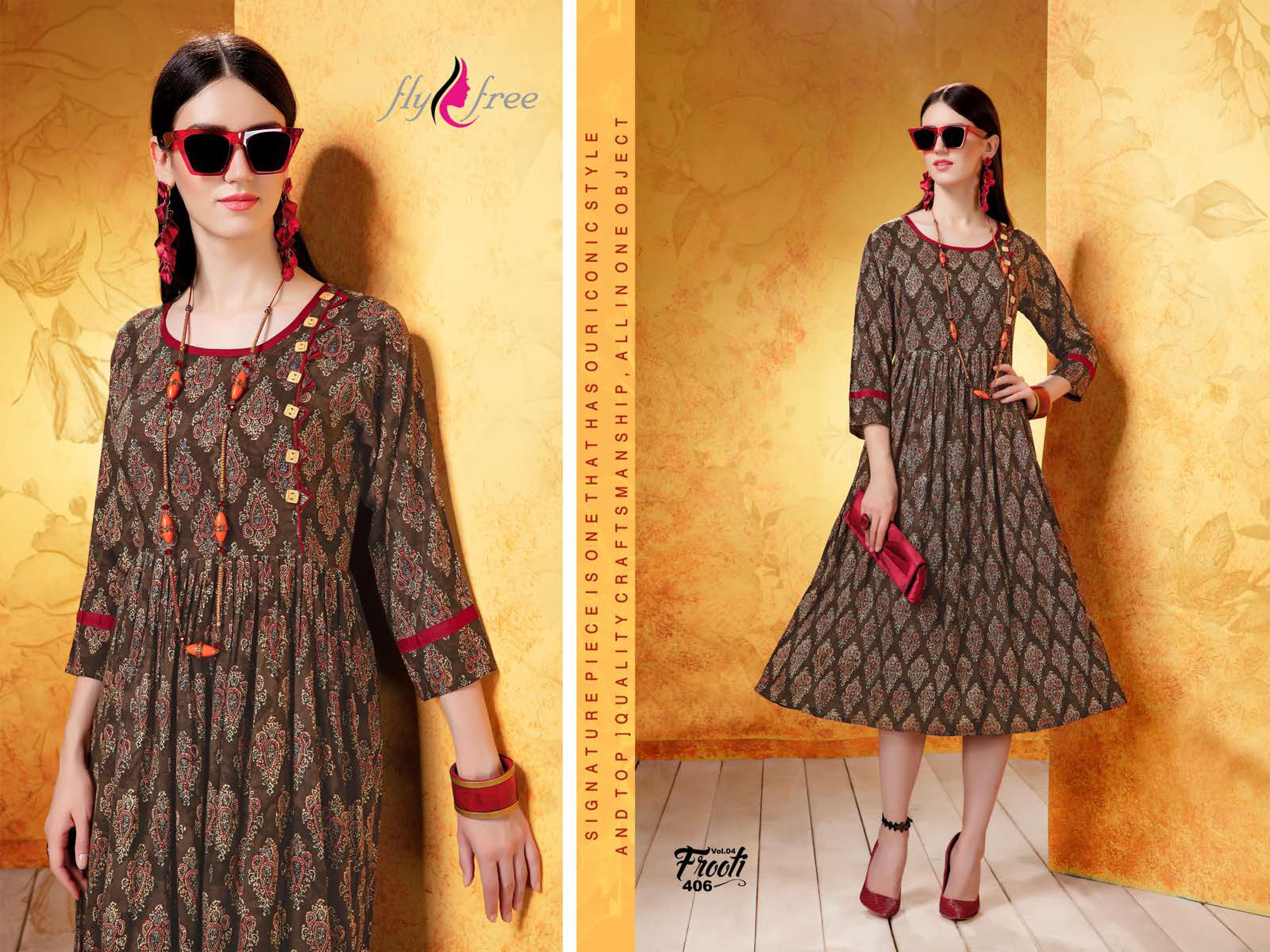 Fly Free Present Frooti Vol 4 Casual Wear Printed Kurti Collection