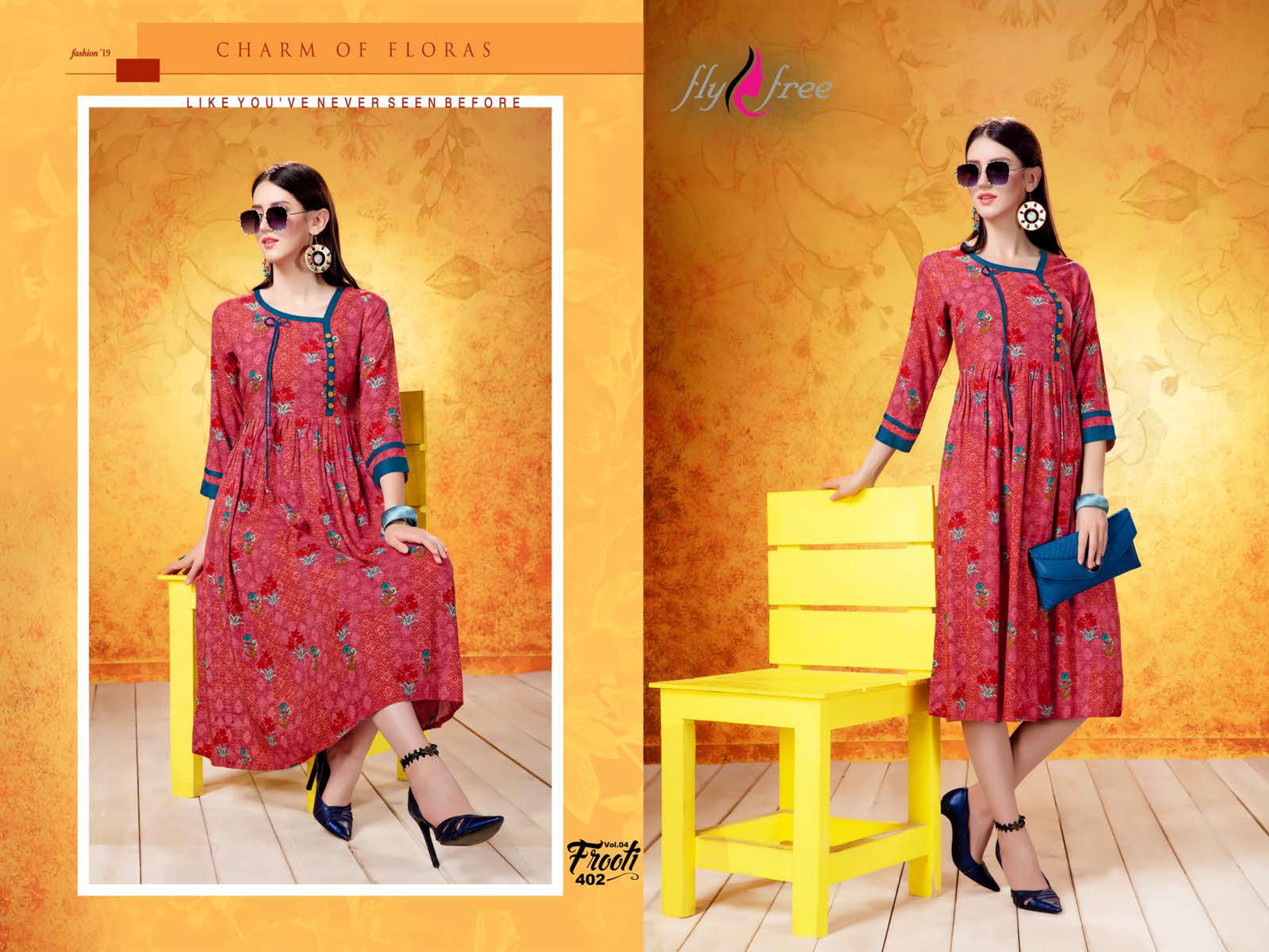 Fly Free Present Frooti Vol 4 Casual Wear Printed Kurti Collection