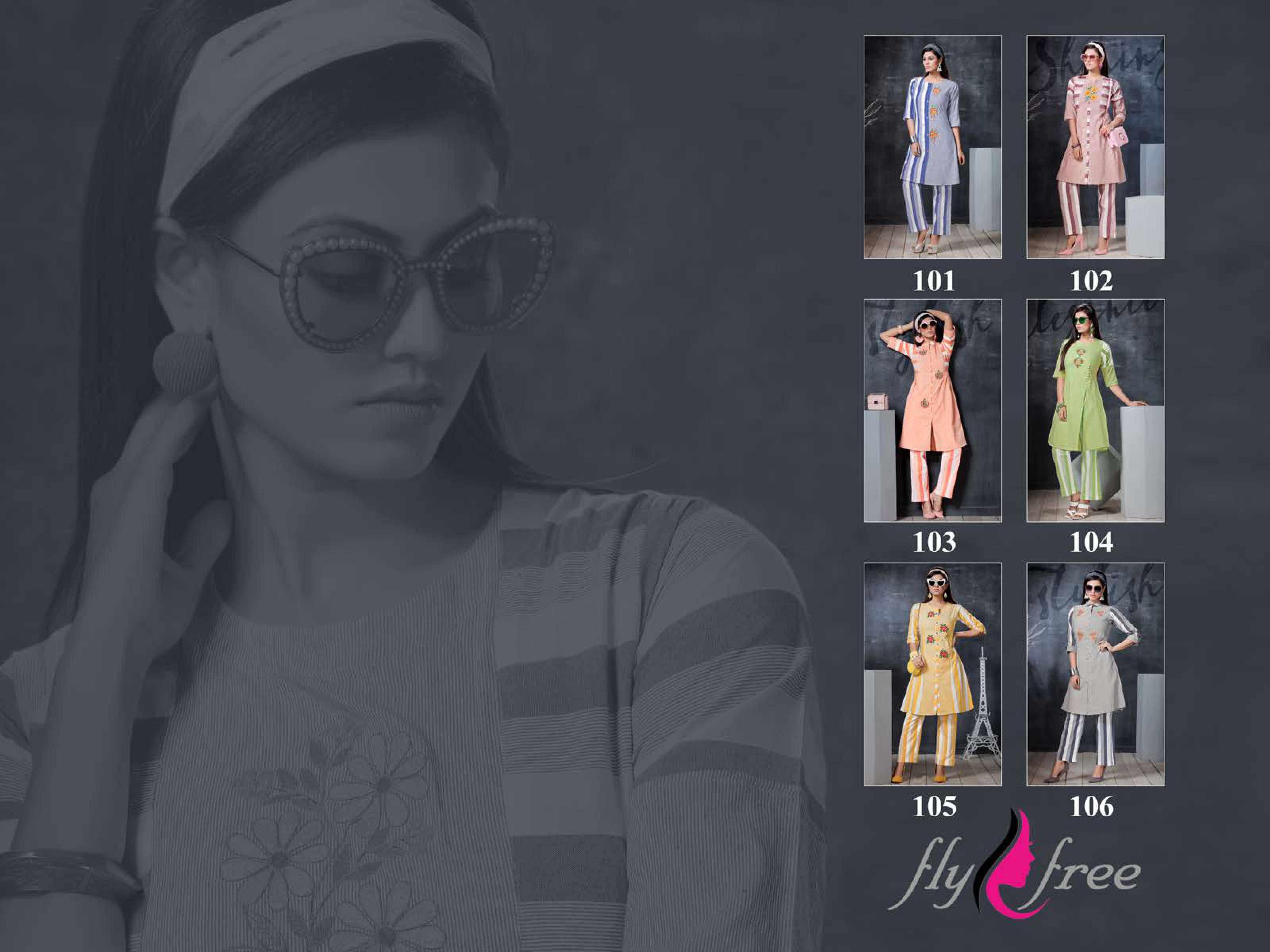 Fly Free Present Check Mate Casual Wear Kurit With Pant Catalogue