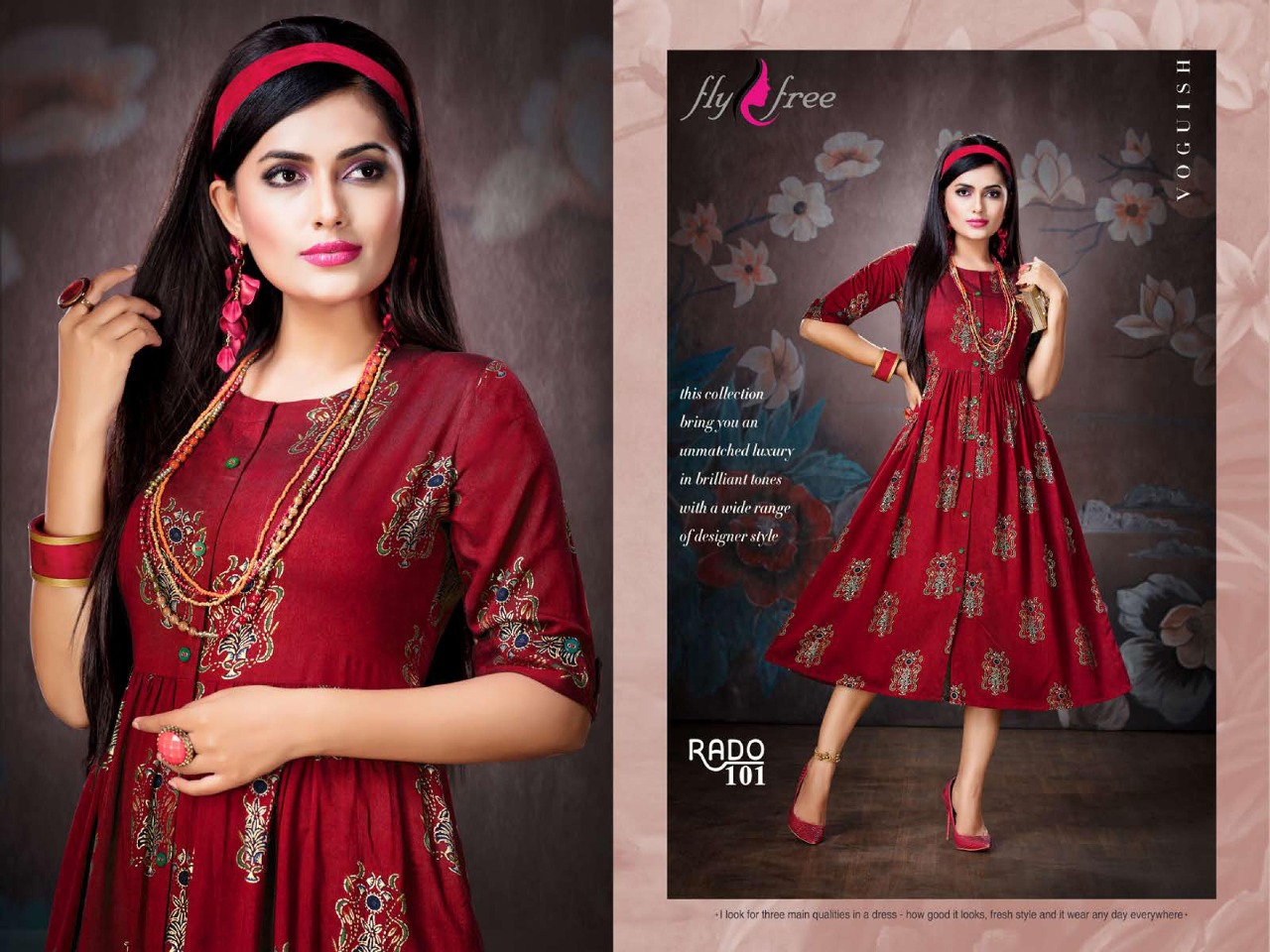 Fly Free Present Rado Casual Wear Printed Kurtis Catalogue