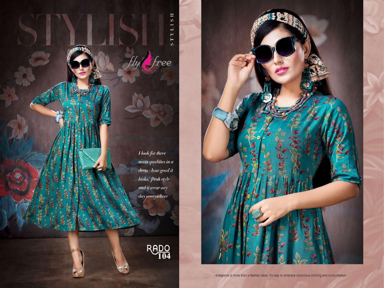 Fly Free Present Rado Casual Wear Printed Kurtis Catalogue