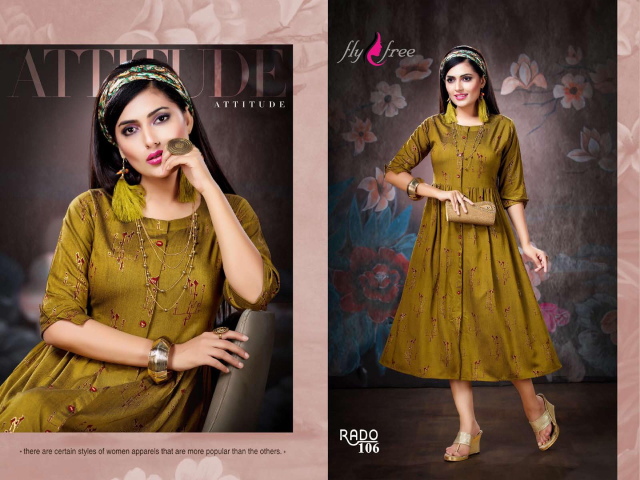Fly Free Present Rado Casual Wear Printed Kurtis Catalogue