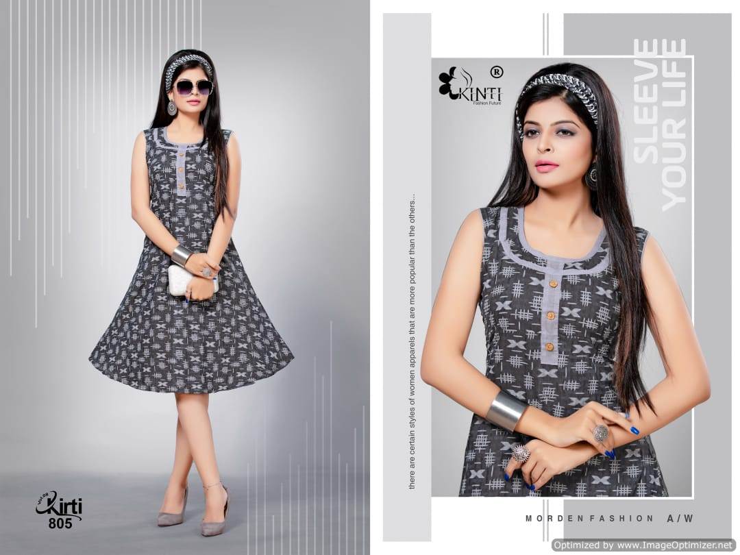 Kinti By Kirti Flair Casual Wear Round Flair Kurtis Collection.