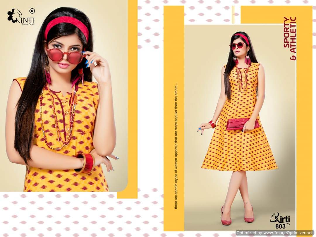 Kinti By Kirti Flair Casual Wear Round Flair Kurtis Collection.