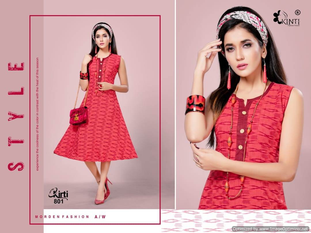 Kinti By Kirti Flair Casual Wear Round Flair Kurtis Collection.