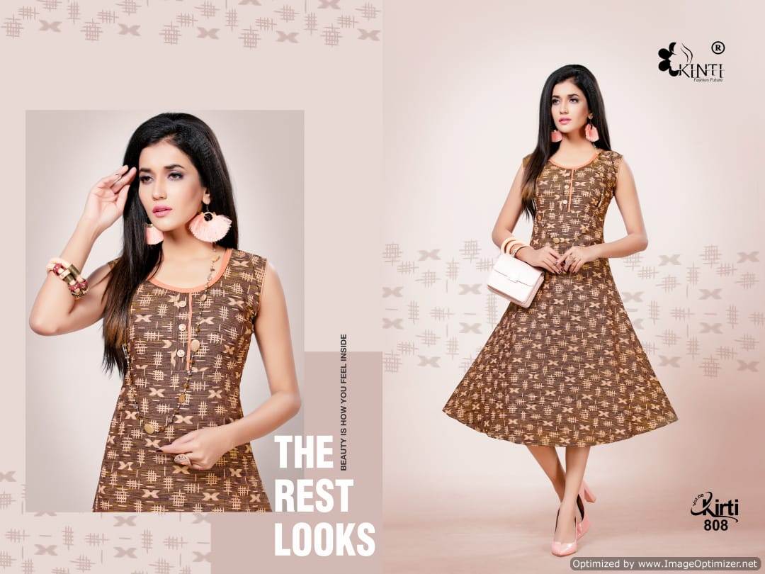 Kinti By Kirti Flair Casual Wear Round Flair Kurtis Collection.