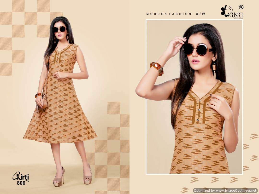 Kinti By Kirti Flair Casual Wear Round Flair Kurtis Collection.