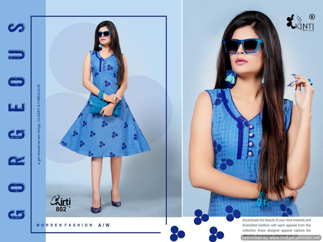 Kinti By Kirti Flair Casual Wear Round Flair Kurtis Collection.