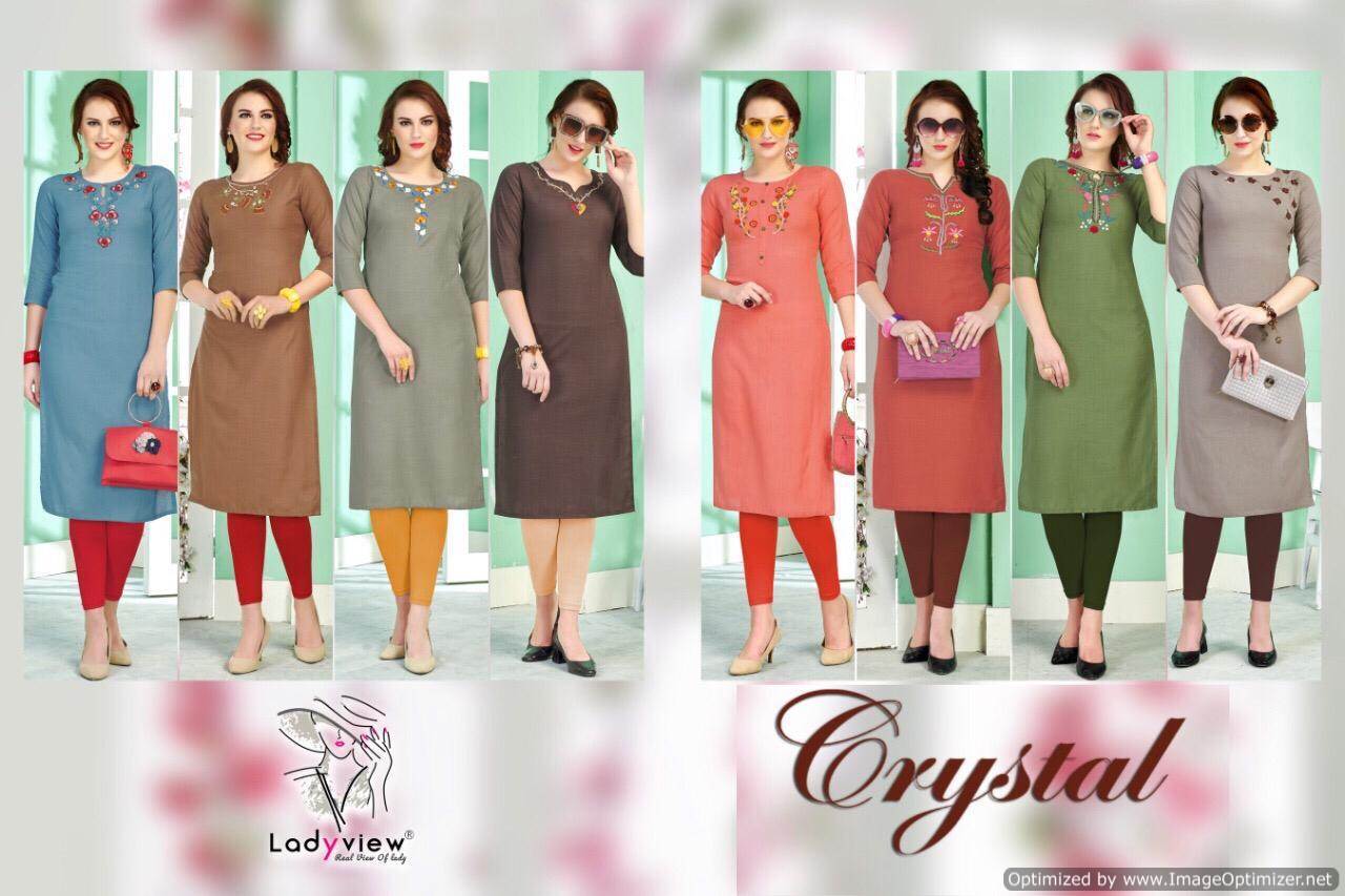 Ladyview By Crystal Casual Wear Stylish Kurtis Collection.