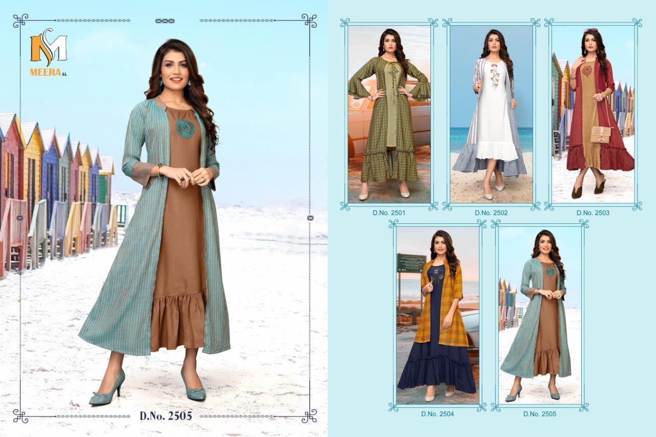 Meerali Silk Mills Present Chunari Vol 1 Party Wear Kurtis With Shrug ...