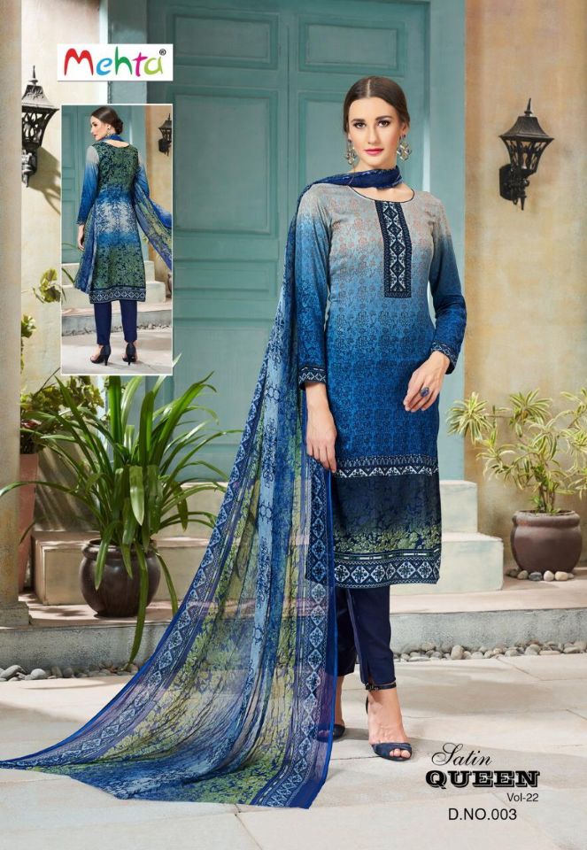 Mehta Present Satin Queen Vol 22 Satin Cotton Dress Material Collection