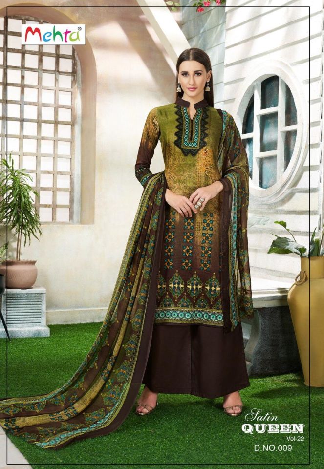 Mehta Present Satin Queen Vol 22 Satin Cotton Dress Material Collection