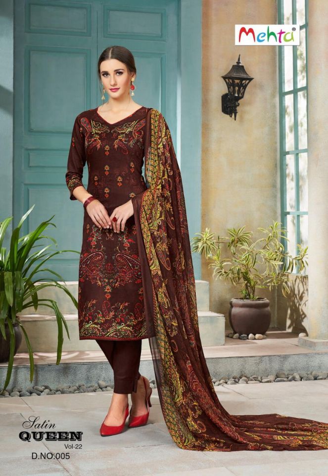 Mehta Present Satin Queen Vol 22 Satin Cotton Dress Material Collection