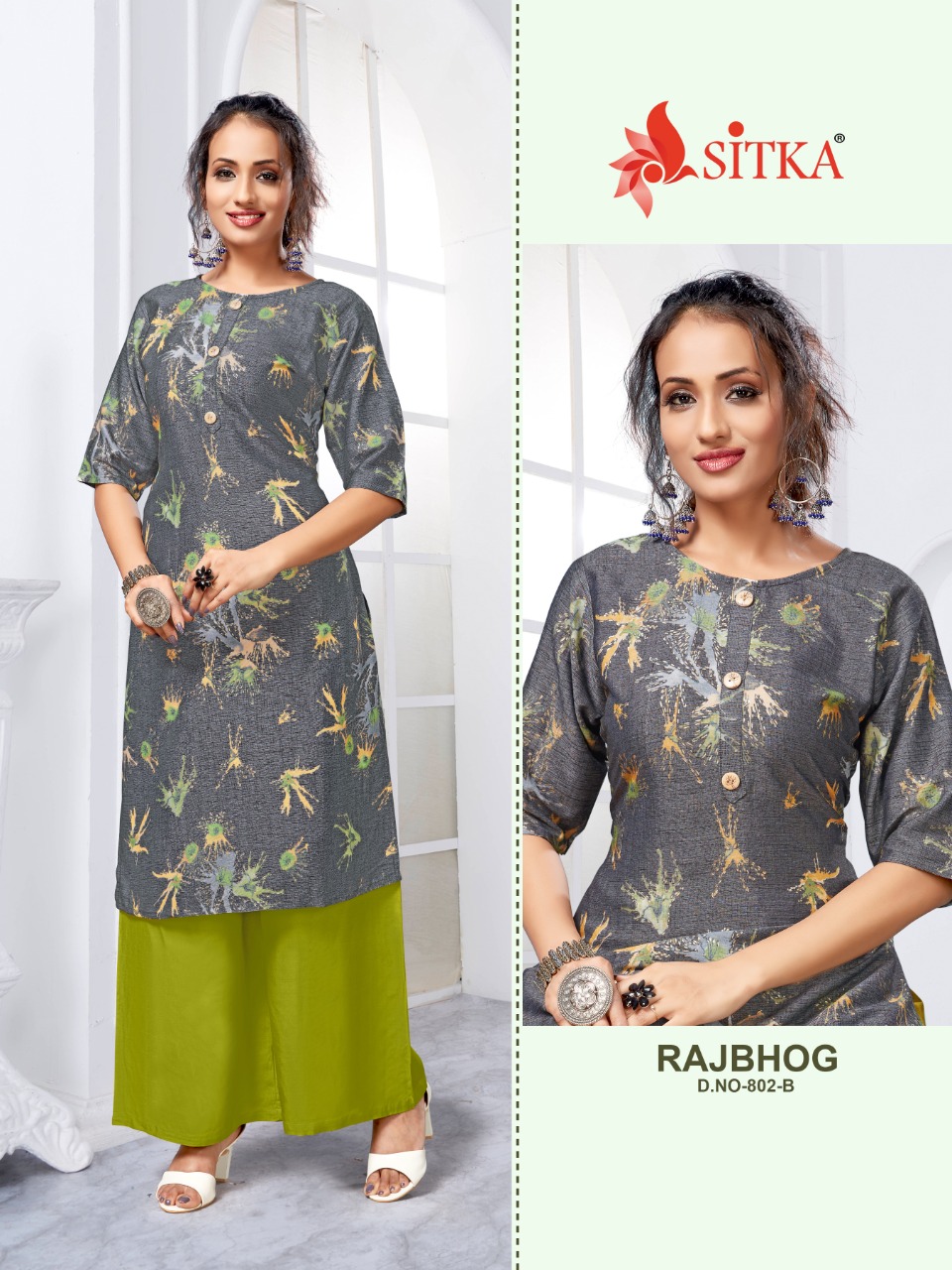 Sitka Present Rajbhog Vol 802 Casual Wear Kurti With Palazzo Collection