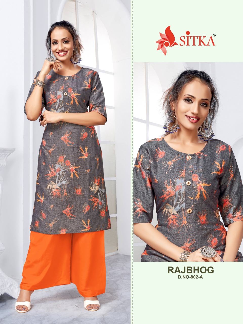 Sitka Present Rajbhog Vol 802 Casual Wear Kurti With Palazzo Collection