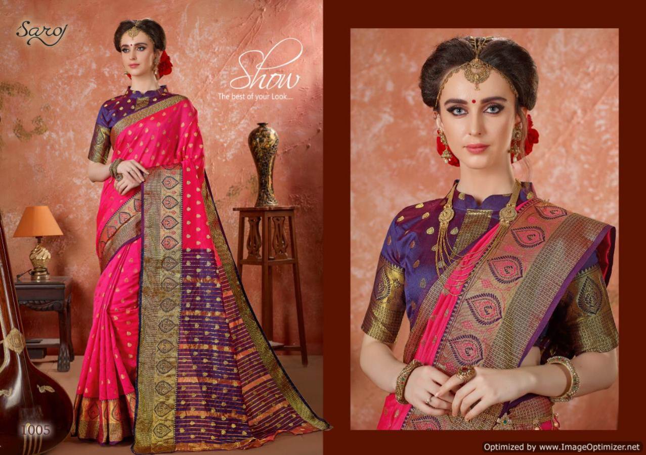 Saroj Present Aarti Festive Wear Silk Saree With Beautiful Border Catalogue