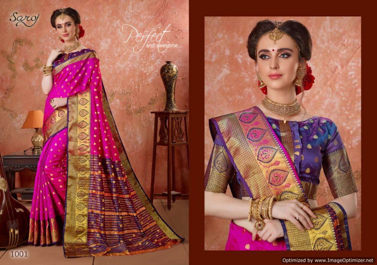 Saroj Present Aarti Festive Wear Silk Saree With Beautiful Border Catalogue