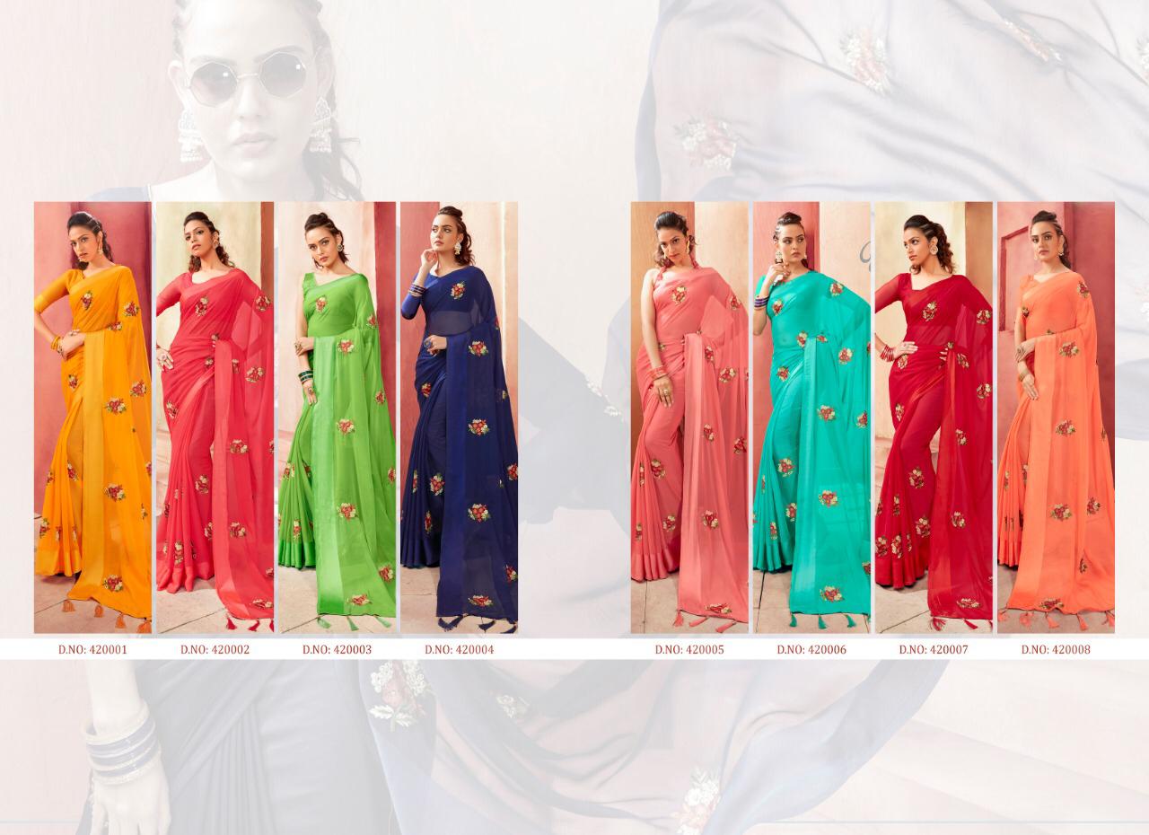 Saroj By Madhavi Chiffon Satin Designer Party Wear Saree Catalogue