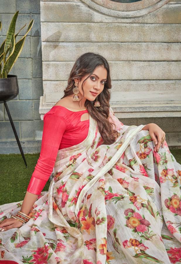 Shangrila By Flora Casual Wear Linen Sarees Catalogue