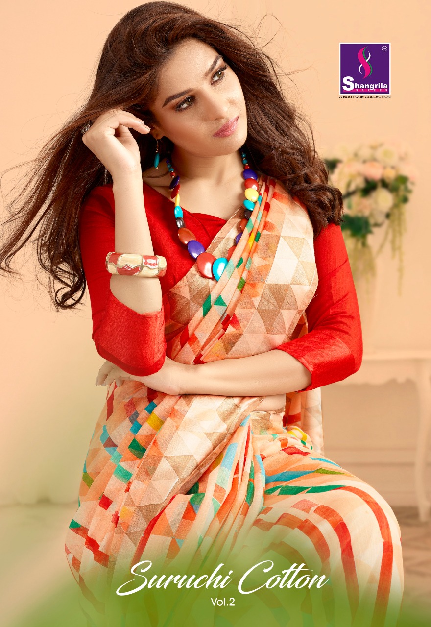 Shangrila Present Suruchi Cotton Vol 2 Cotton Festival Wear Sarees Collection.