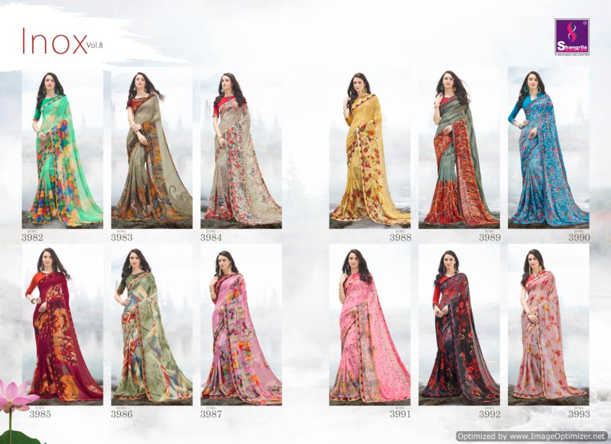 Shangrila Present Inox Vol 8 Casual Wear Printed Saree Collection
