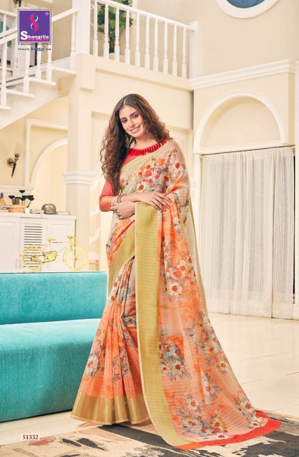 Shangrila Present Raashi Cotton Festival Wear Saree Catalogue