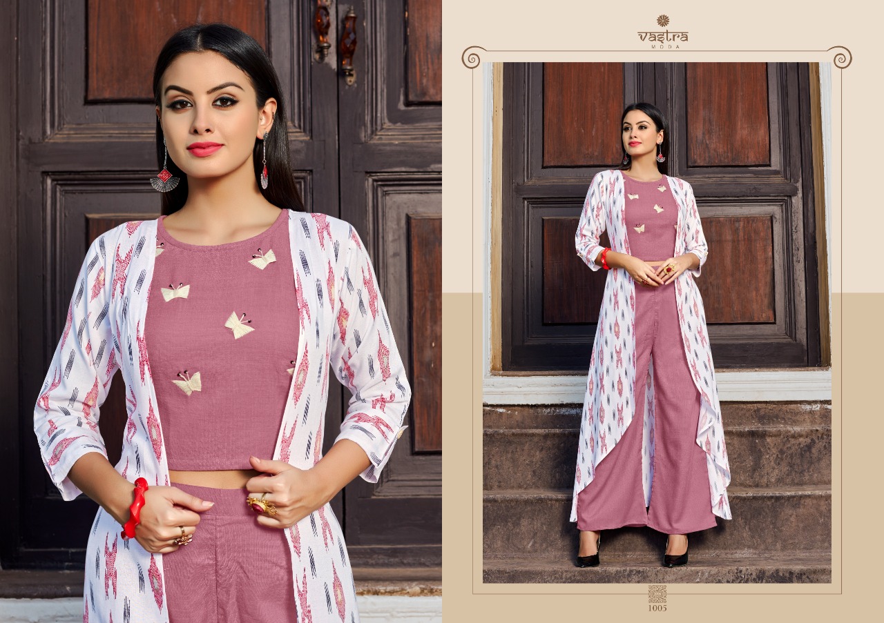 Vastra Moda Present Urbane Vol -1 Festival Wear Kurtis With Shrug Collection