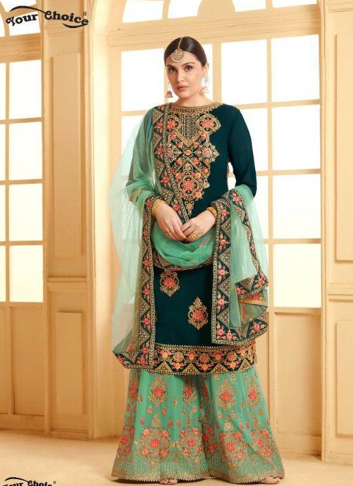 Y.c By Miss World Faux Georgette Wedding Salwar Suits