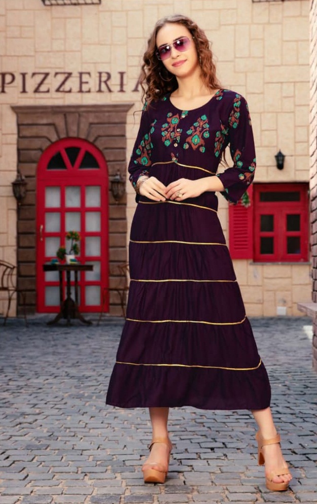 Fashion Talk Present Kareenaa Heavy Rayon Designer Long Kurti Collection.