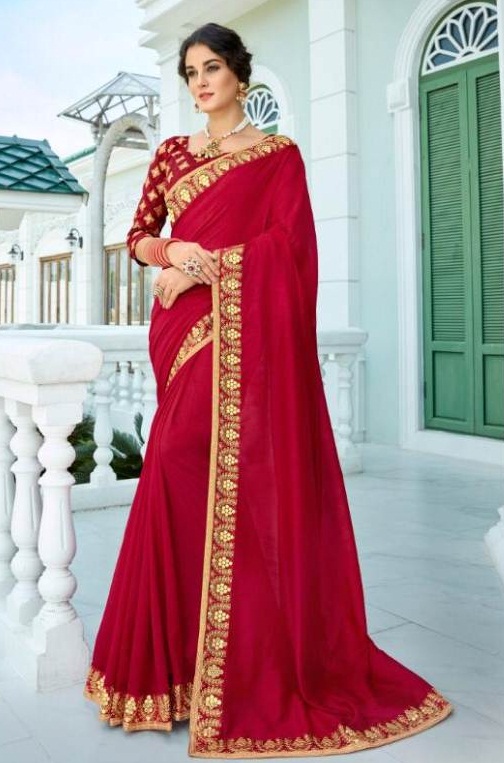 Saroj By Sanskar Vol 2 Party Wear Vichitra Silk Saree Collection