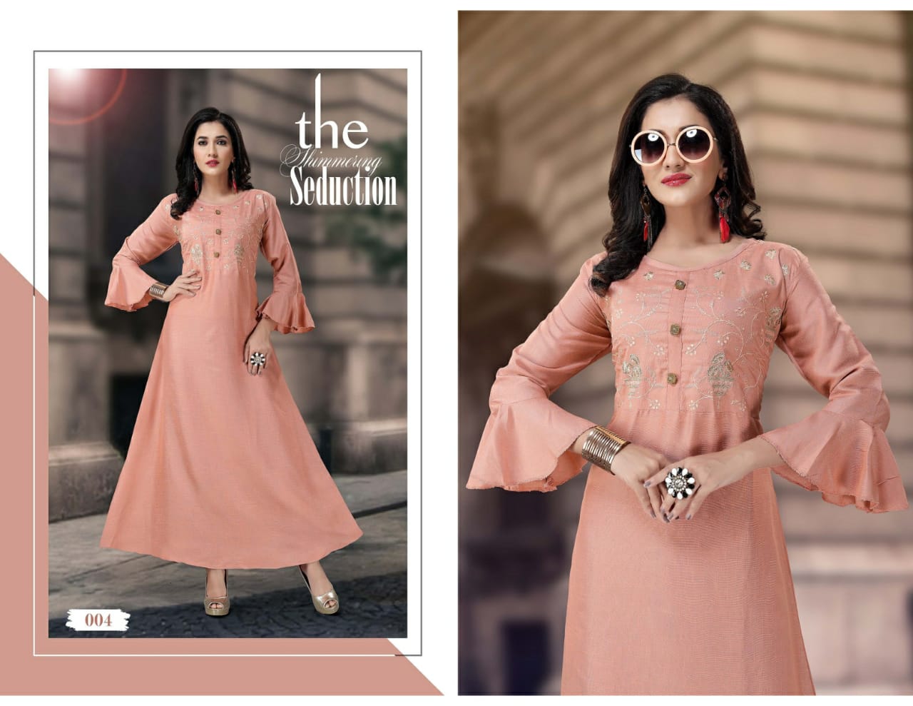 Ft Presents Nazrana  Heavy Rayon Designer Long Kurti