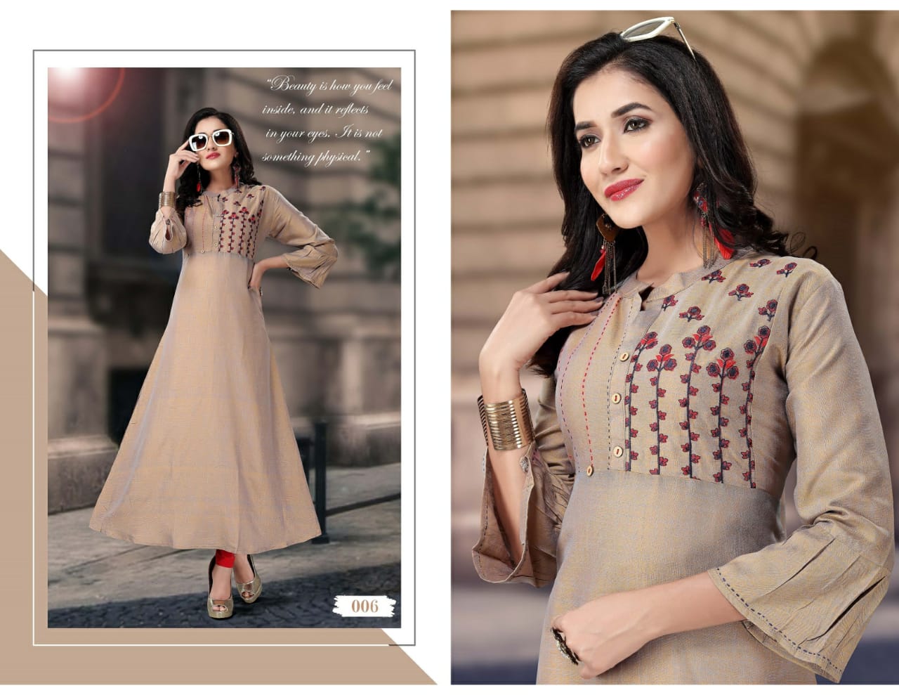 Ft Presents Nazrana  Heavy Rayon Designer Long Kurti