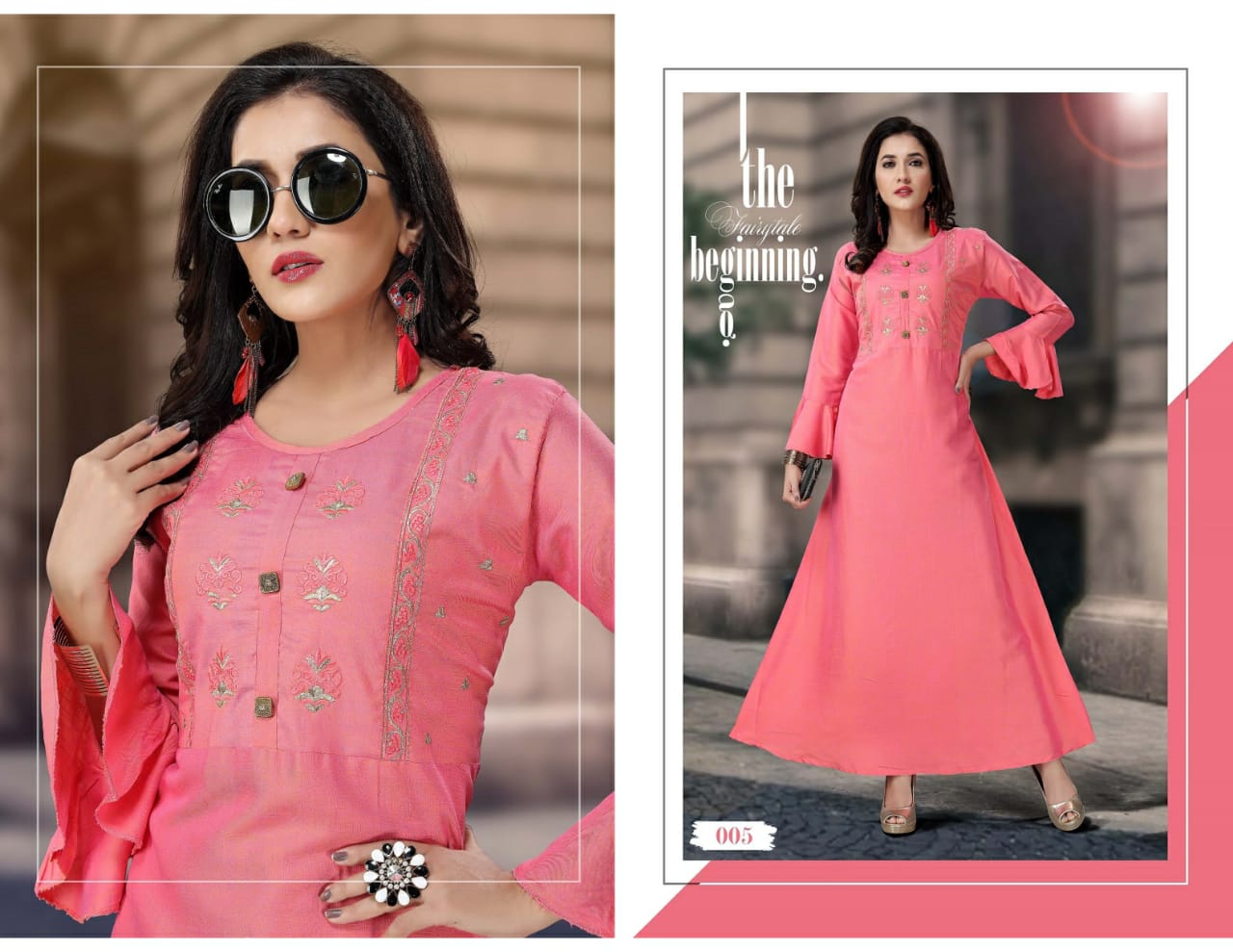 Ft Presents Nazrana  Heavy Rayon Designer Long Kurti