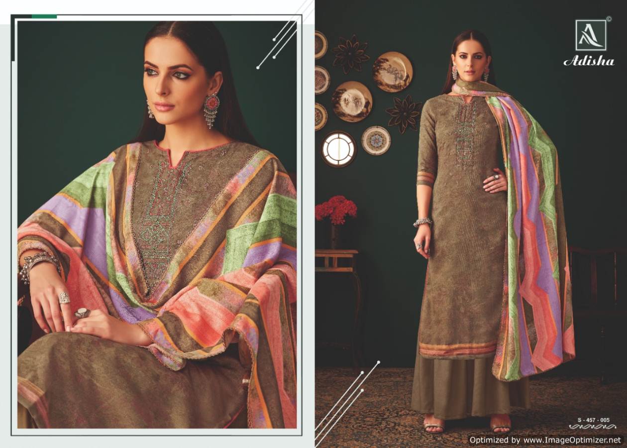 Alok By Adisha Pure Wool Pashmina Designer Dress Material