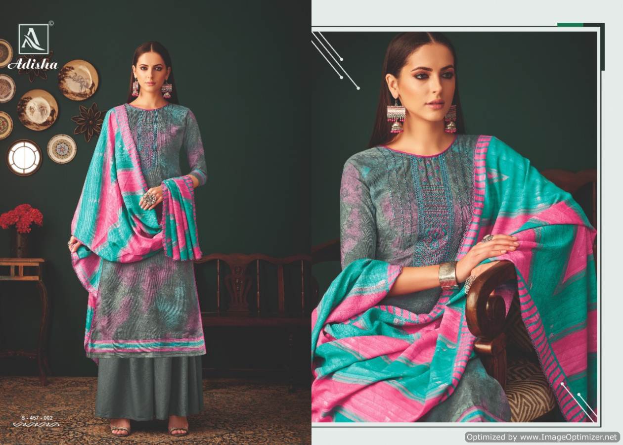 Alok By Adisha Pure Wool Pashmina Designer Dress Material