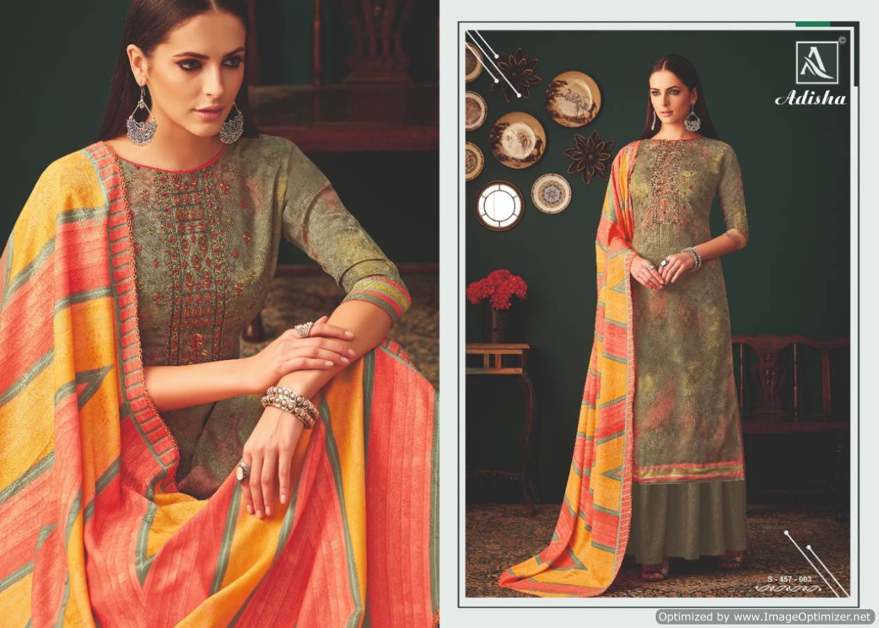 Alok By Adisha Pure Wool Pashmina Designer Dress Material