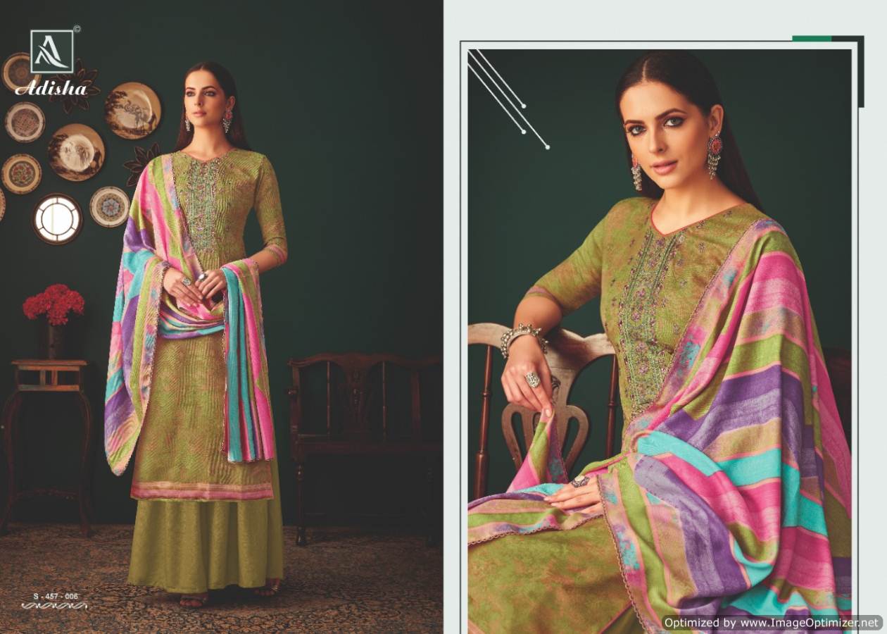 Alok By Adisha Pure Wool Pashmina Designer Dress Material