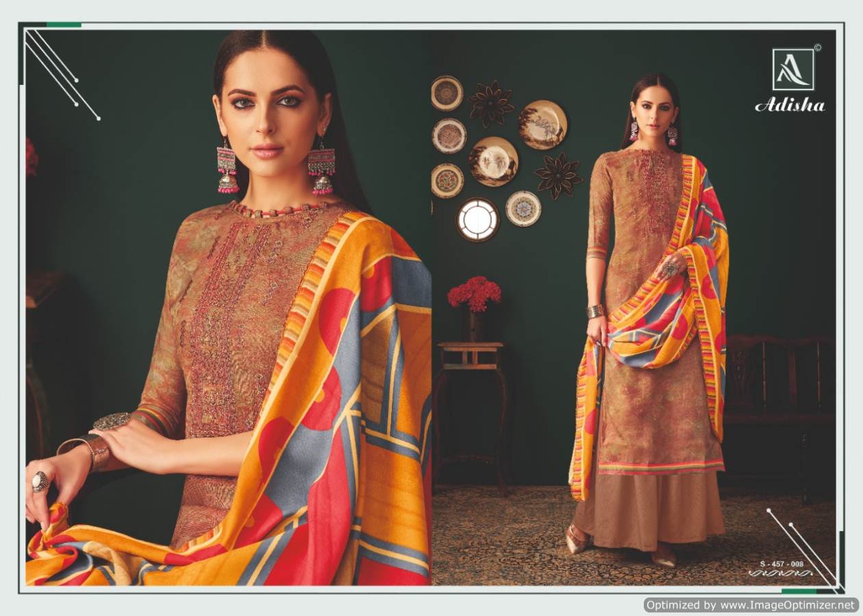 Alok By Adisha Pure Wool Pashmina Designer Dress Material