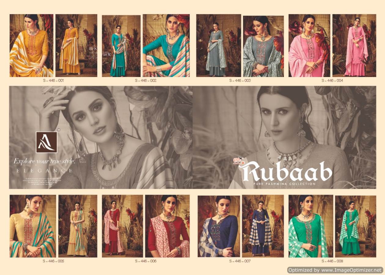 Alok By Rubaab Pure Pashmina Designer Dress Material Catalogue