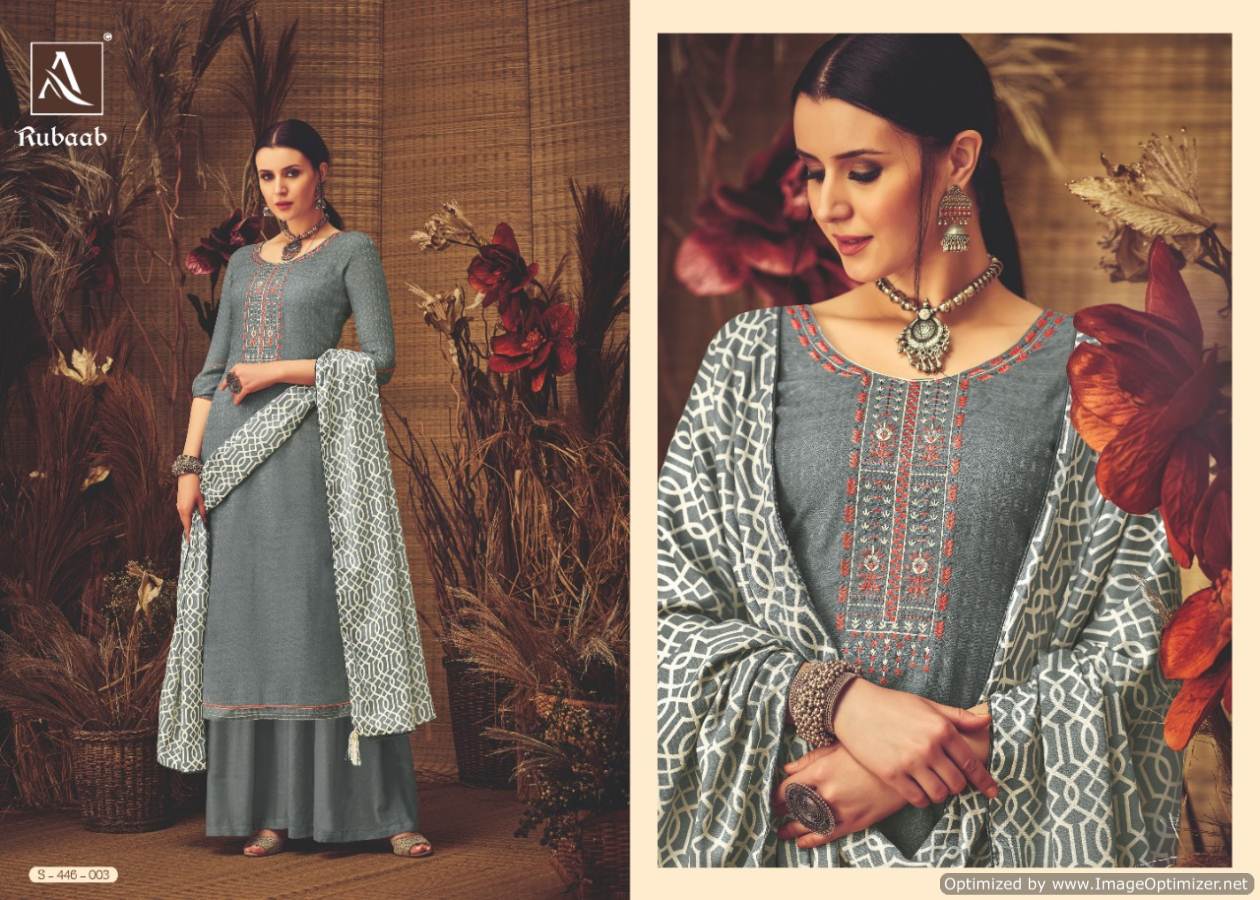 Alok By Rubaab Pure Pashmina Designer Dress Material Catalogue