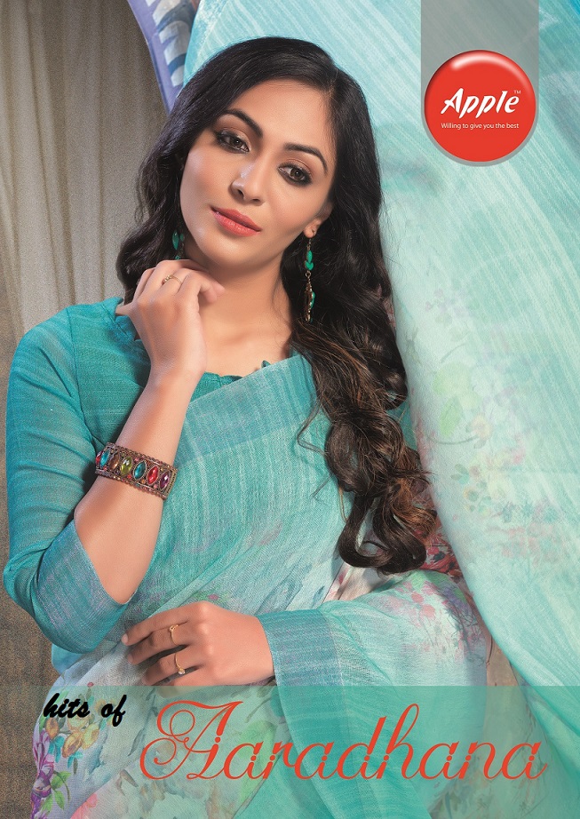 Apple By Hits Of Aaradhna Linen Digital Printed Saree Collection