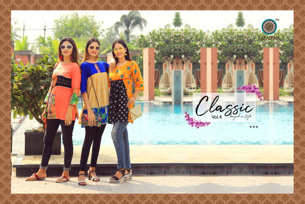 Aradhna Present Classic Vol 4 Casual Wear Western Top Collection.