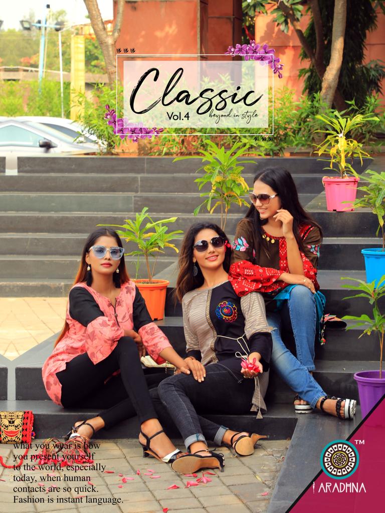 Aradhna Present Classic Vol 4 Casual Wear Western Top Collection.