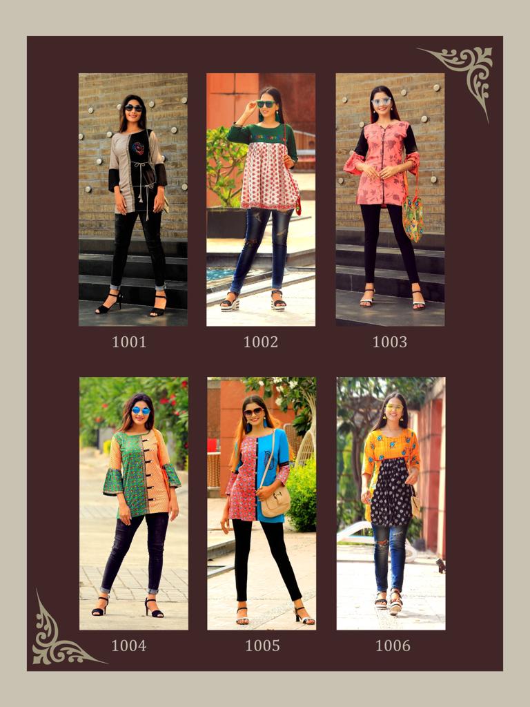 Aradhna Present Classic Vol 4 Casual Wear Western Top Collection.