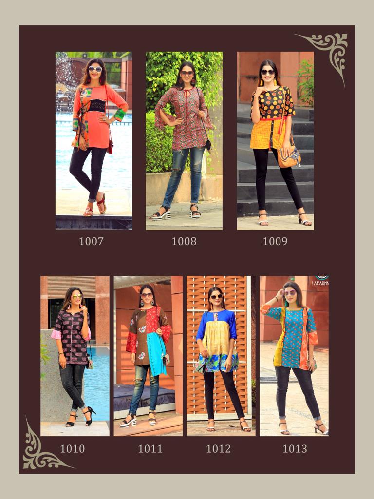 Aradhna Present Classic Vol 4 Casual Wear Western Top Collection.